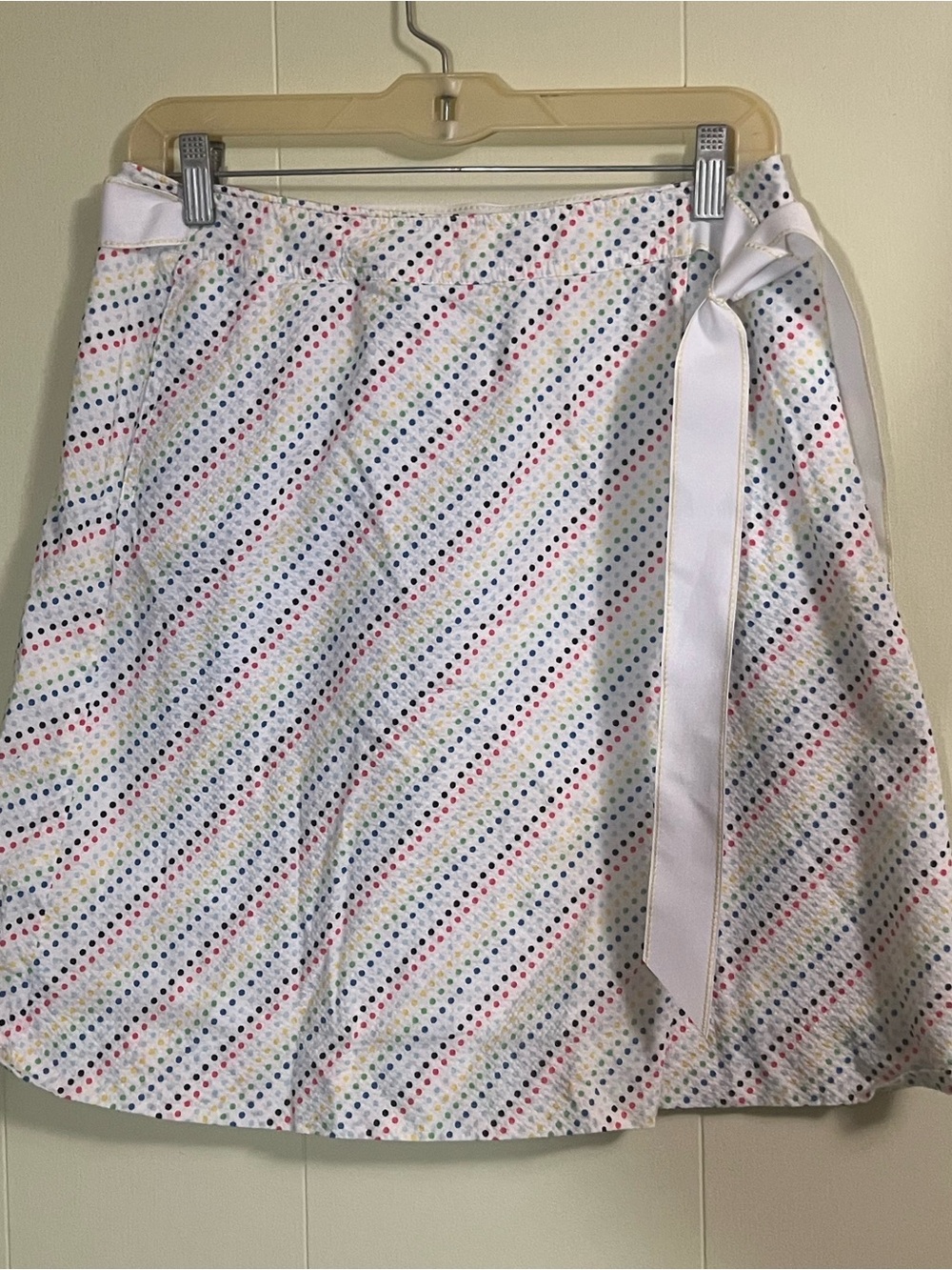 Lilly Pulitzer White Multi-Color Polka Dot A-Line Skirt with Side Tie size 6